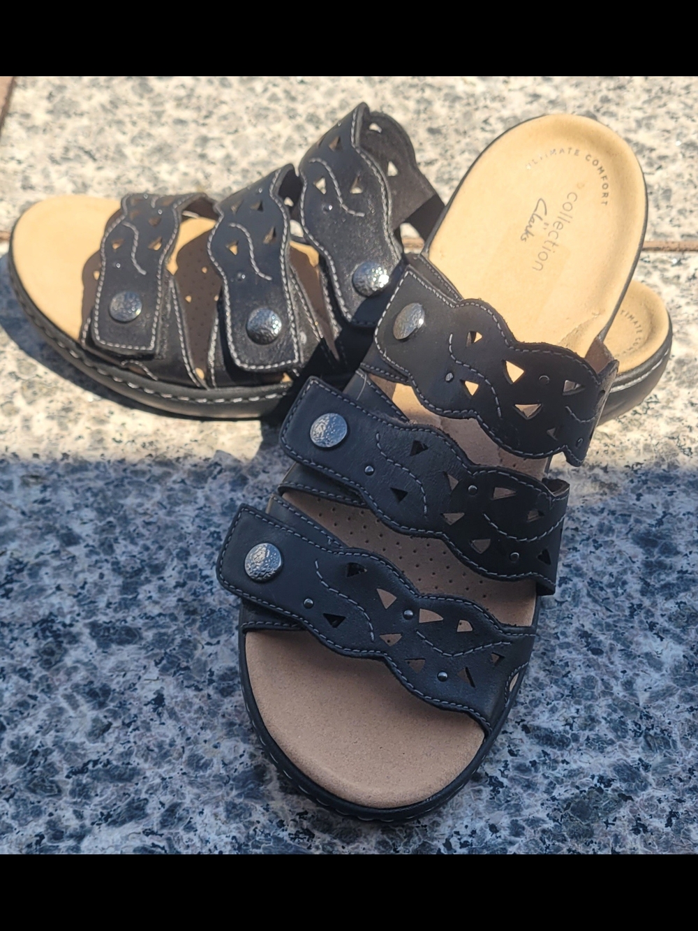Clarks Comfort Slide Sandals for Women - Black